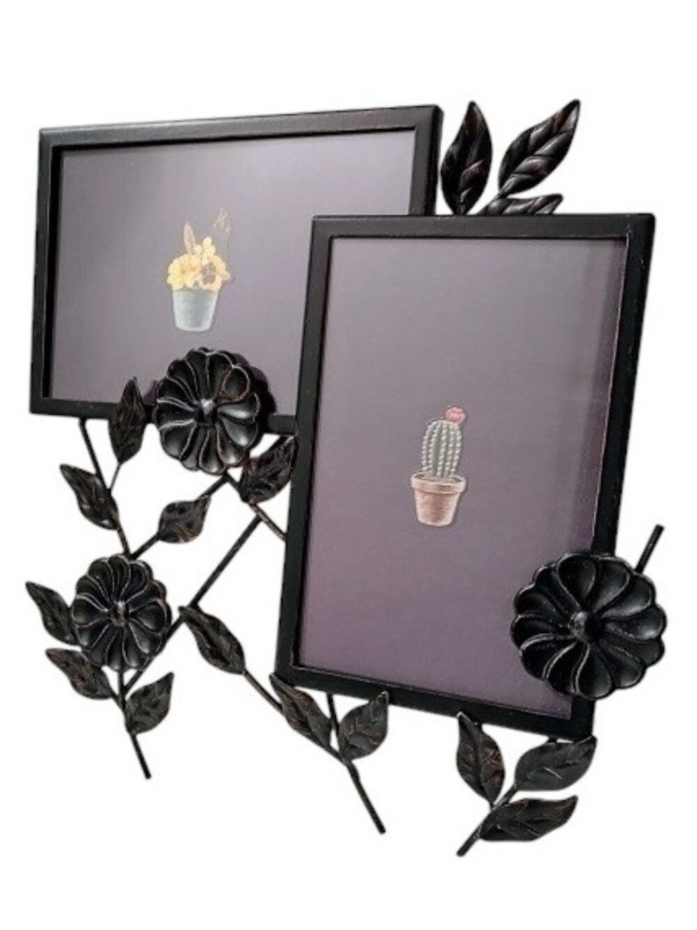 Double Picture Frame Metal Decorative Display